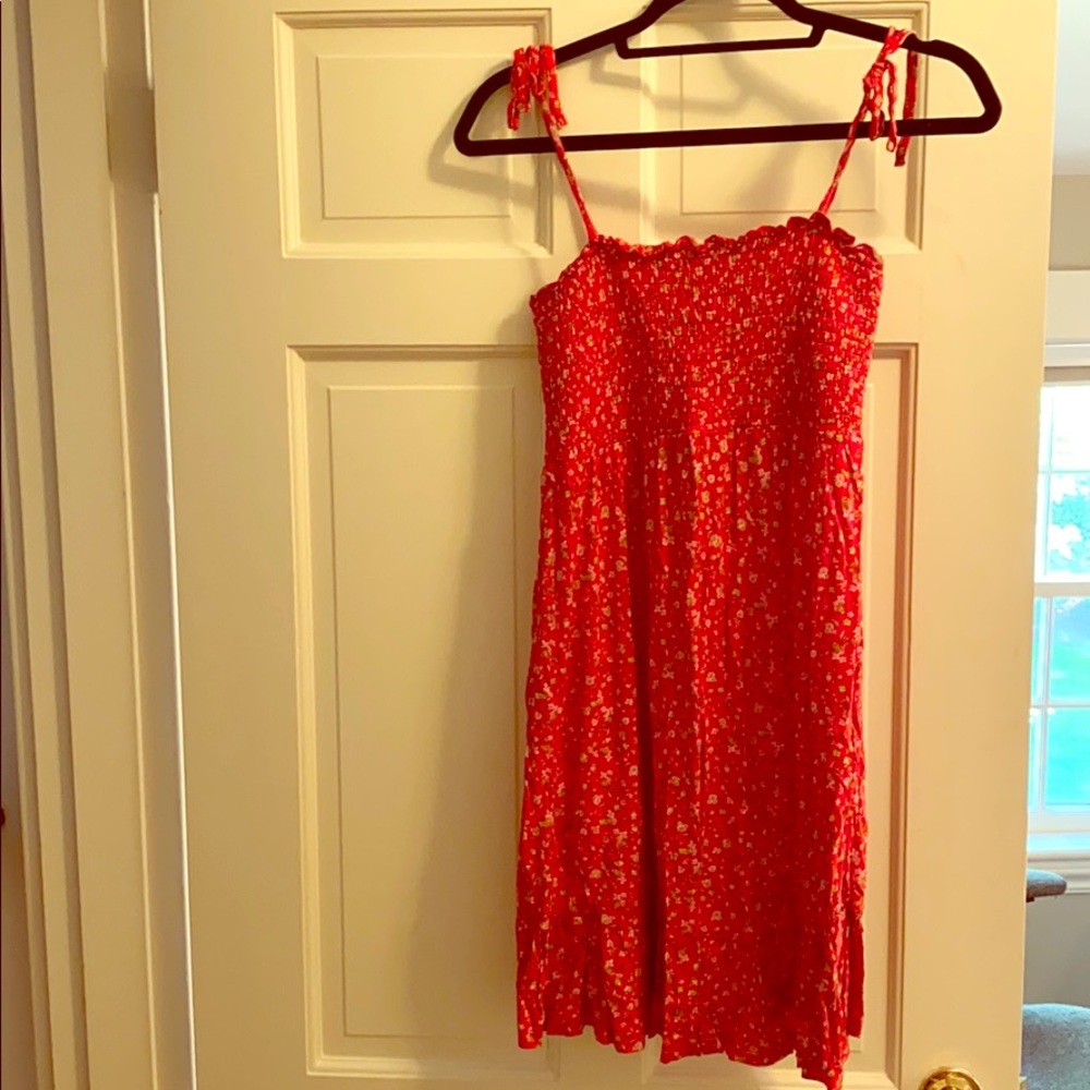 ASOS tie red floral dress